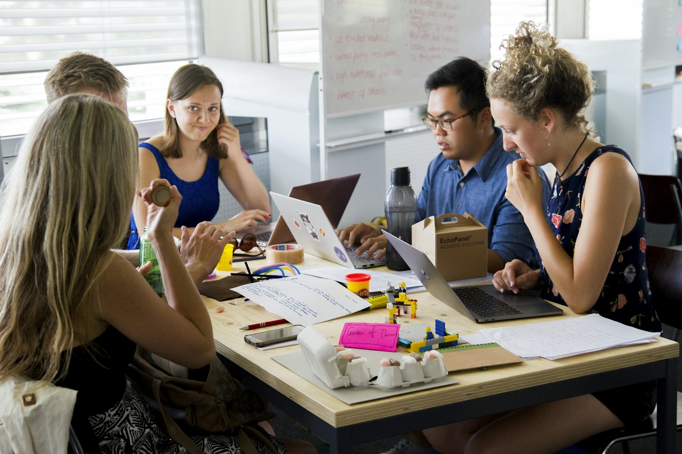 People collaborating on business work